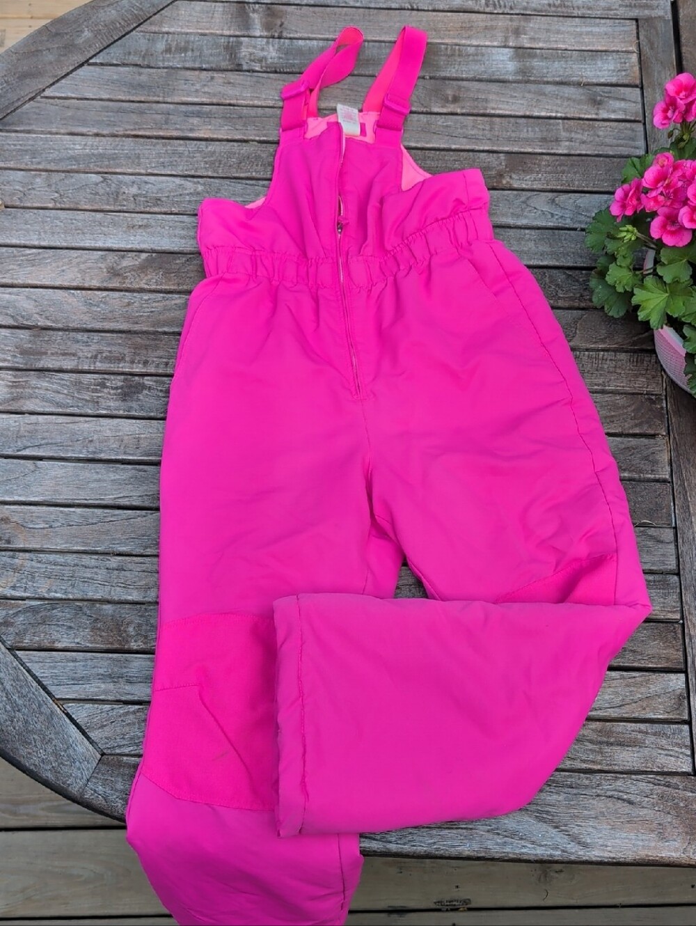 Faded Glory Bright Hot Pink Girls Snow Bib Pants